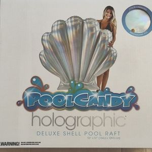 Glamorous PoolCandy Holographic Deluxe Shell Pool Raft
